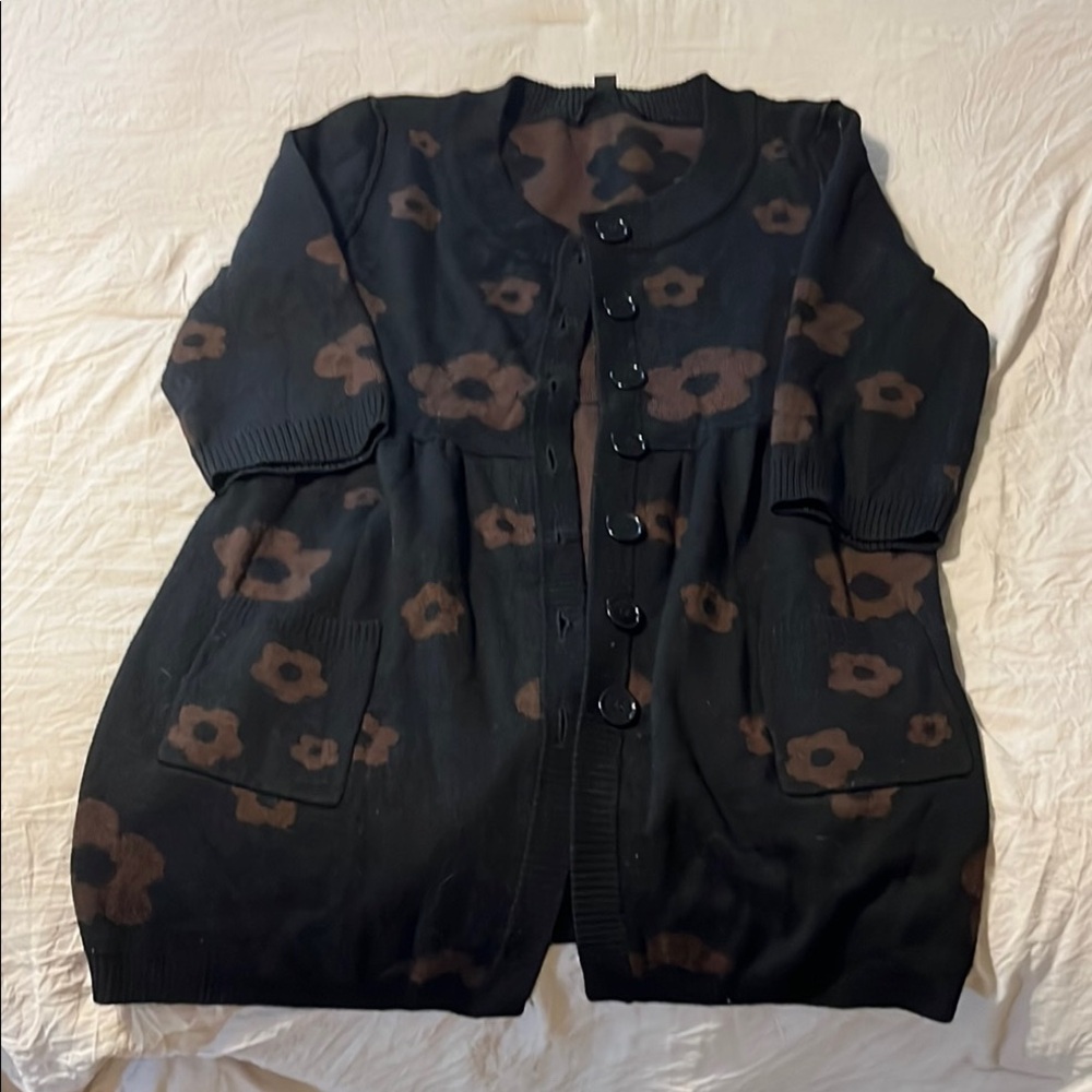 Black and Brown Floral Cardigan